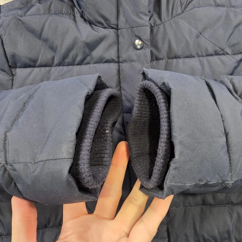 J.Crew Coat Womens XL Navy Blue Hooded Primaloft Insulated Parka Jacket AZ420‎